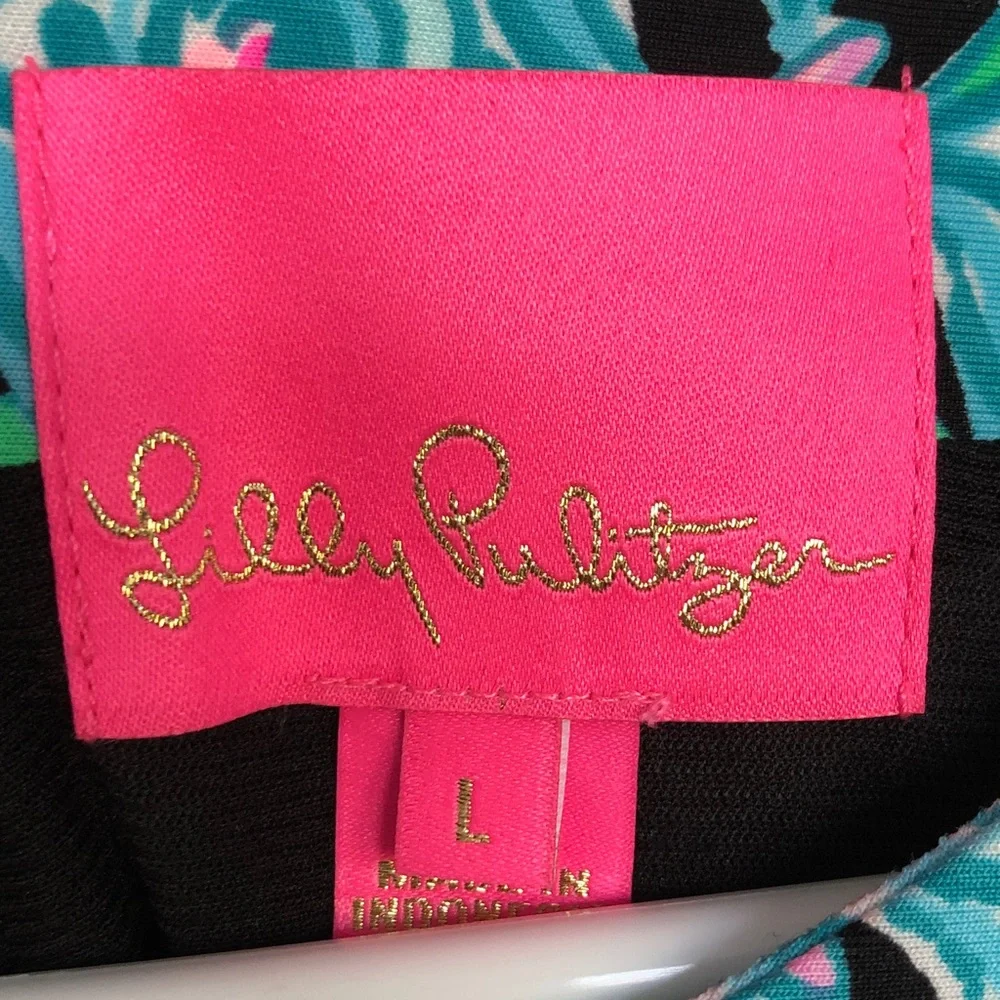 Lilly Pulitzer Tamaya Onyx get wild short sleeve Sz L dress NEW WITH OUT TAGS!! - Picture 4 of 7